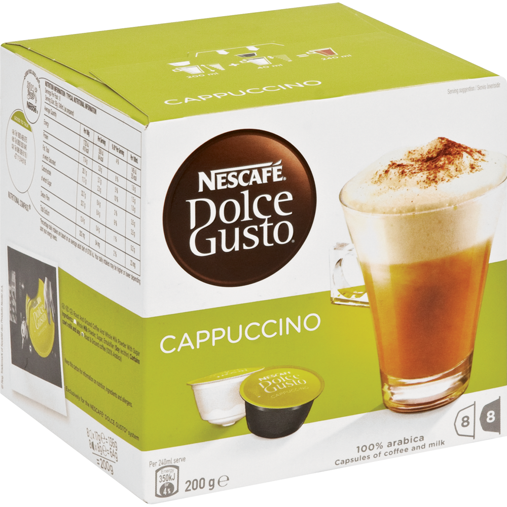 Nescafé Dolce Gusto Cappucino Pods Coffee 16 Pack 200g | Coffee Pods ...