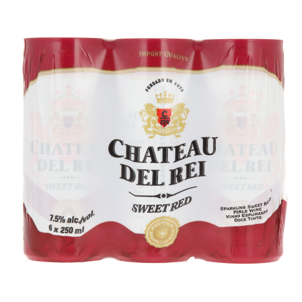Chateau Del Rei Sparkling Sweet Red Cans 6 x 250ml | Red Sparkling Wine ...