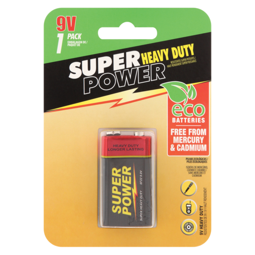 Super Power 9V Zinc Heavy Duty Battery