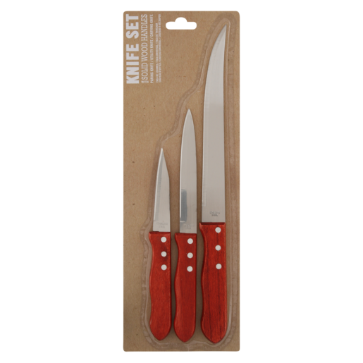 Wooden Handle Knife Set 3 Piece